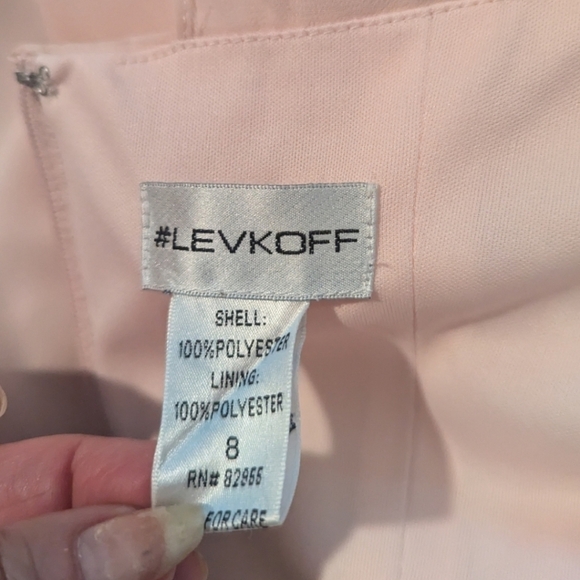 Levkoff pale Blush pink Strappy bodice chiffon halter neck flowy long gown sz 8 - Picture 6 of 14